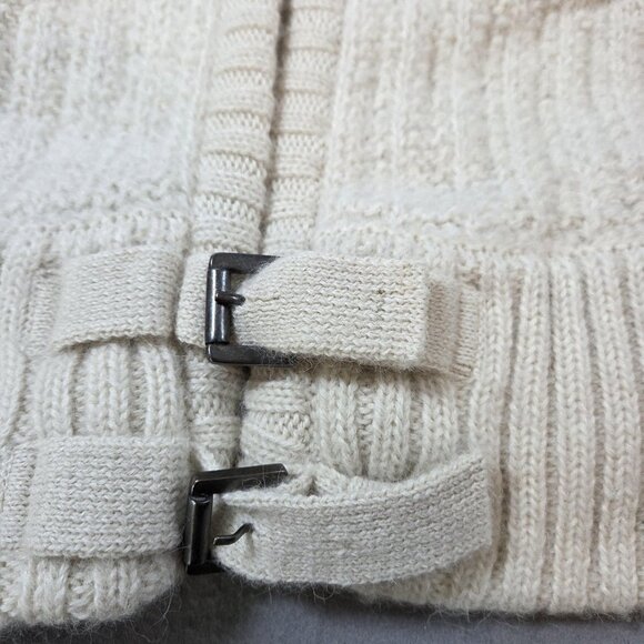 Free People Sweater Womens Medium Large White 100% Alpaca Chunky Knit Coatigan - Picture 6 of 10